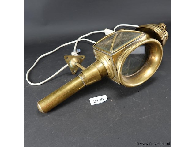 Antieke koperen koetslamp - afbeelding 1 van  5