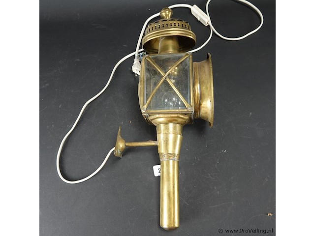 Antieke koperen koetslamp - afbeelding 2 van  5