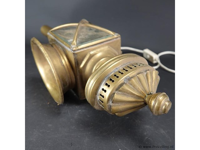 Antieke koperen koetslamp - afbeelding 4 van  5