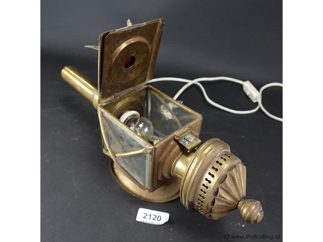 Antieke koperen koetslamp - afbeelding 5 van  5