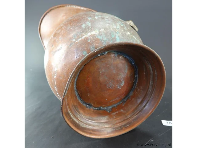 Antieke koperen kolenkit (of kolenemmer/helmpot) uit de vroege 20e eeuw - afbeelding 5 van  5