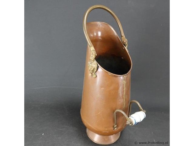 Antieke koperen kolenkit - afbeelding 2 van  5