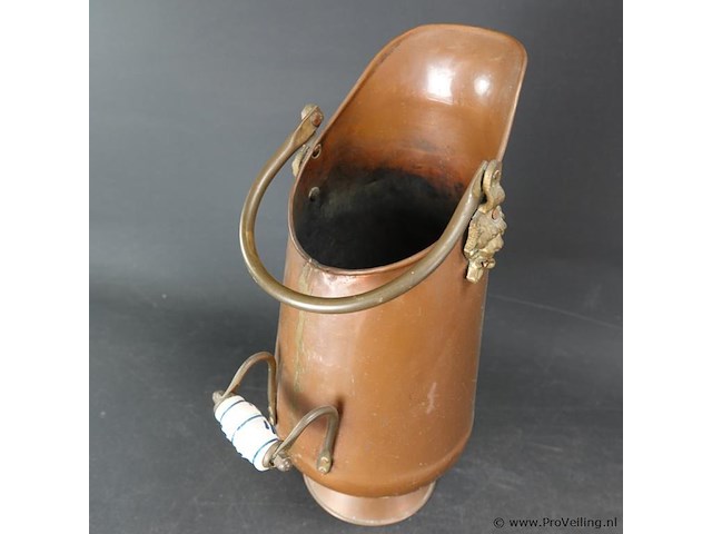 Antieke koperen kolenkit - afbeelding 4 van  5