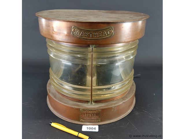 Antieke koperen masthead scheepslantaarn - afbeelding 1 van  5