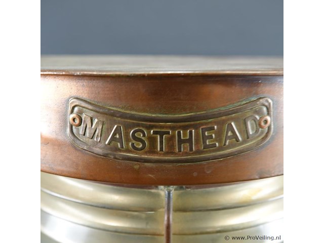 Antieke koperen masthead scheepslantaarn - afbeelding 3 van  5