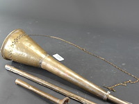 Antieke koperen nafir of neffar (ramadanhoorn) - afbeelding 5 van  6