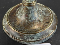 Antieke koperen of bronzen kandelaar - afbeelding 4 van  5