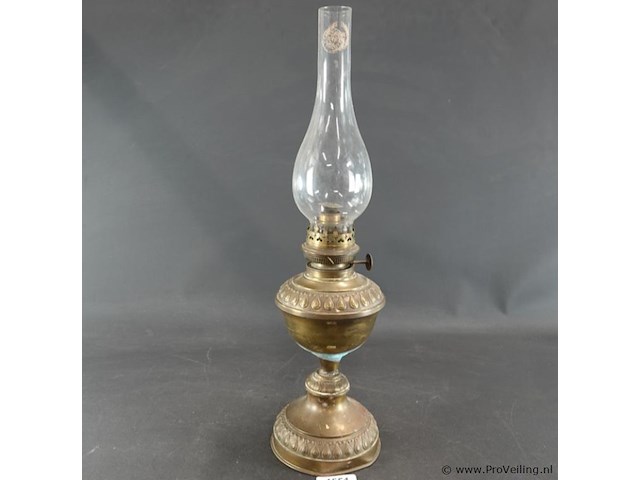 Antieke koperen olielamp - afbeelding 1 van  5