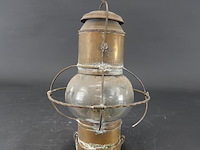 Antieke koperen scheepslamp/stormlantaarn. - afbeelding 1 van  5