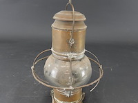 Antieke koperen scheepslamp/stormlantaarn. - afbeelding 2 van  5