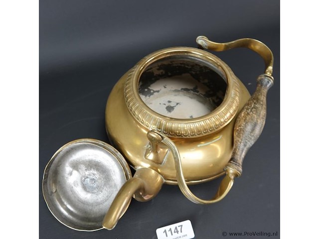 Antieke koperen theepot - afbeelding 4 van  5