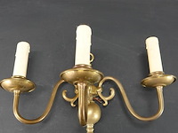 Antieke koperen wandkandelaber - afbeelding 2 van  5