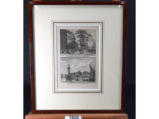 Antieke kopergravure ca. 1780 - afbeelding 1 van  5