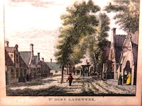 Antieke kopergravure. dorpsgezicht van langweer - afbeelding 2 van  5