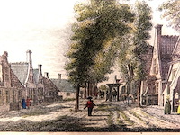 Antieke kopergravure. dorpsgezicht van langweer - afbeelding 3 van  5
