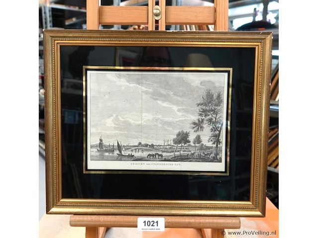 Antieke kopergravure "gezicht van 't pandersche gat" - afbeelding 1 van  5
