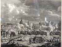 Antieke kopergravure. het beleg van willemstad in 1793 door franse troepen - afbeelding 2 van  5