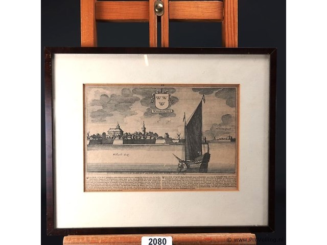 Antieke kopergravure - afbeelding 1 van  5