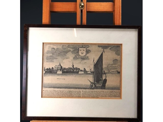 Antieke kopergravure - afbeelding 2 van  5