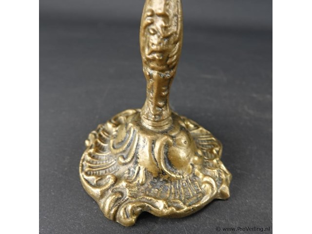 Antieke koper/messing penkandelaar - afbeelding 4 van  5