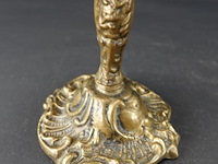 Antieke koper/messing penkandelaar - afbeelding 4 van  5
