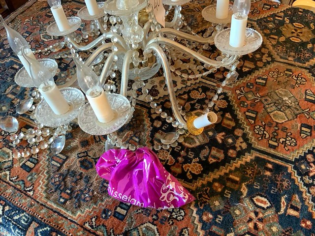 Antieke kristallen kroonluchter - afbeelding 3 van  3