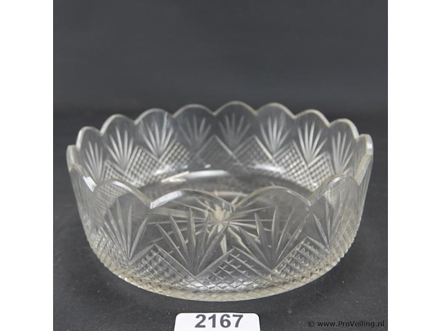 Antieke kristallen puddingschaal (laat 19de eeuw) - afbeelding 1 van  5