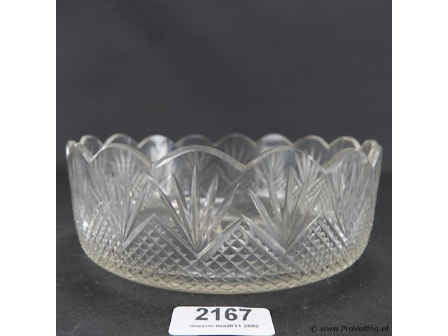 Antieke kristallen puddingschaal (laat 19de eeuw) - afbeelding 2 van  5