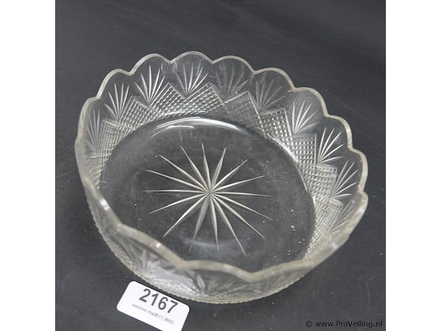 Antieke kristallen puddingschaal (laat 19de eeuw) - afbeelding 3 van  5
