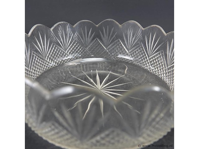 Antieke kristallen puddingschaal (laat 19de eeuw) - afbeelding 4 van  5