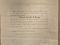 Antieke latijnse inauguratie-oorkonde utrechts studenten corps, 1926