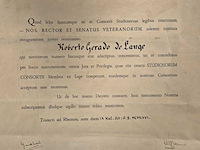 Antieke latijnse inauguratie-oorkonde utrechts studenten corps, 1926 - afbeelding 2 van  8