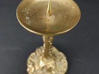 Antieke messing kandelaar - afbeelding 4 van  5