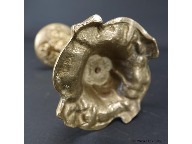 Antieke messing kandelaar - afbeelding 5 van  5