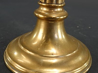 Antieke messing kandelaar - afbeelding 4 van  5