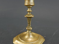 Antieke messing of bronzen kandelaar in lodewijk xiv-stijl - afbeelding 4 van  5