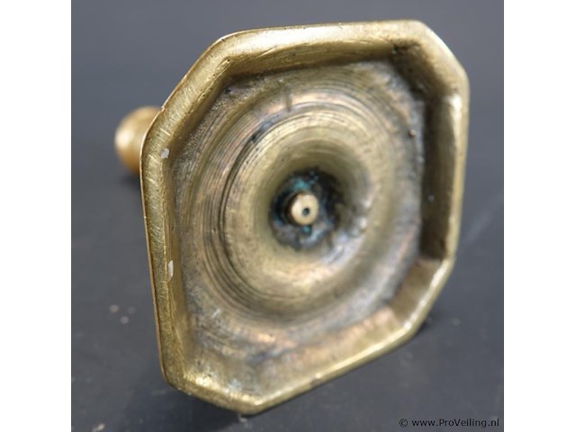 Antieke messing of bronzen kandelaar in lodewijk xiv-stijl - afbeelding 5 van  5