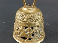 Antieke messing of bronzen tafelbel / kloosterbel (ook wel evangelistenbel genoemd) - afbeelding 1 van  5