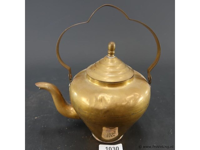 Antieke messing peerketel - afbeelding 1 van  5