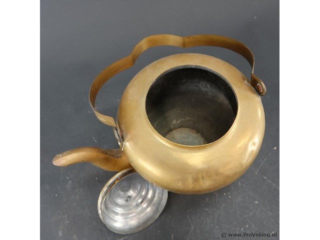 Antieke messing peerketel - afbeelding 4 van  5