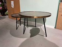Antieke messing salontafel (2pcs) - afbeelding 1 van  5