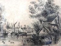 Antieke potloodtekening - afbeelding 2 van  5