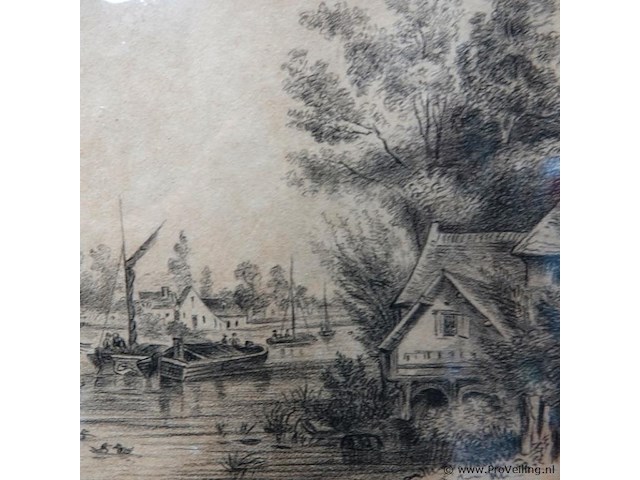 Antieke potloodtekening - afbeelding 3 van  5