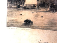 Antieke prent geigt op het oude hoofd te rotterdam - afbeelding 3 van  5