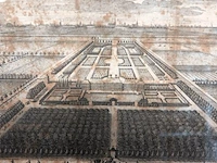 Antieke prent van het huis ter nieuburch in rijswijk, bekend als de locatie waar in 1697 de vrede van rijswijk werd gesloten. - afbeelding 3 van  5
