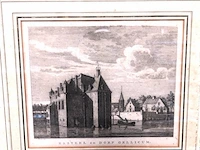 Antieke prent van het voormalige kasteel van gellicum - afbeelding 2 van  5