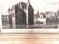 Antieke prent van het voormalige kasteel van gellicum - afbeelding 3 van  5