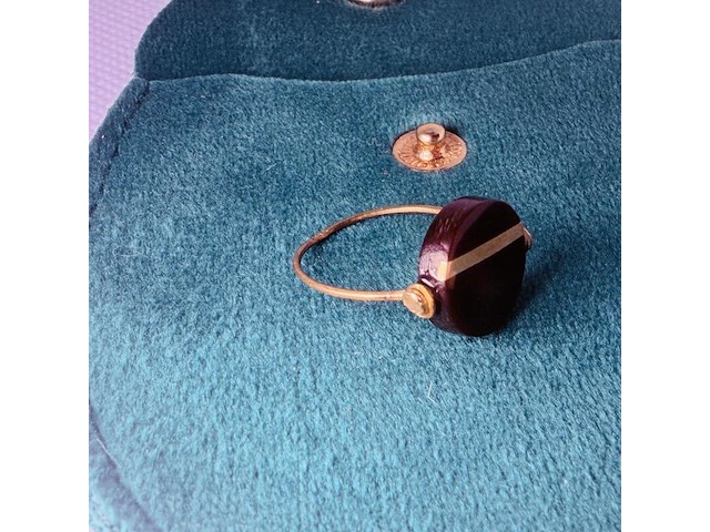 Antieke ring met 10kt goud markering - afbeelding 3 van  8