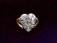 Antieke ring met oud geslepen diamanten - afbeelding 3 van  8