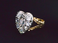 Antieke ring met oud geslepen diamanten - afbeelding 4 van  8